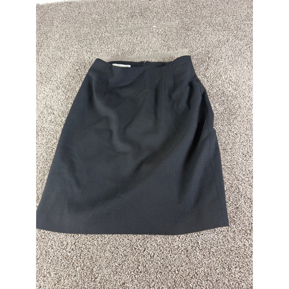 Jones New York Black Wool Pencil Skirt Size 12 Made in USA Worsted Wool Career